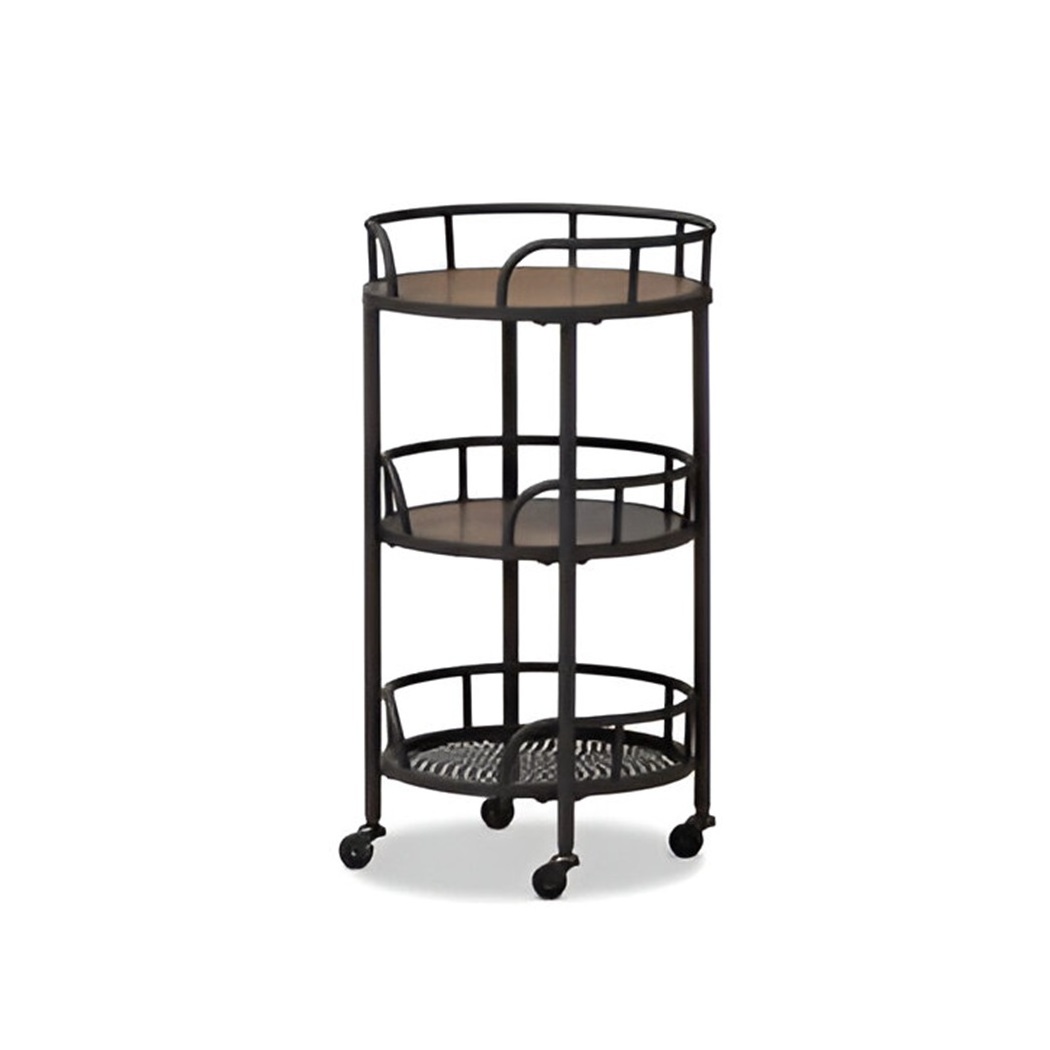 Black Colored Industrial Trolly For Room Service Bar Cart Vine Bottles Holder Serving Snacks Custom Shape Commercial Cart