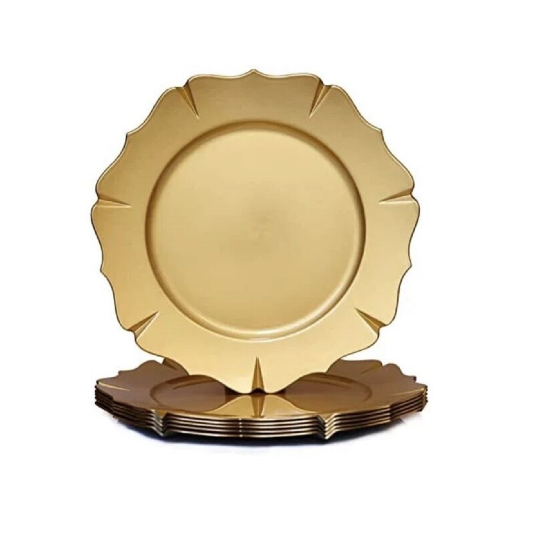 Matt Gold Antique Charger Plate Dishware Dinning Decor Serving Plate Luxury Restaurant Table Centerpiece Dinner Plate