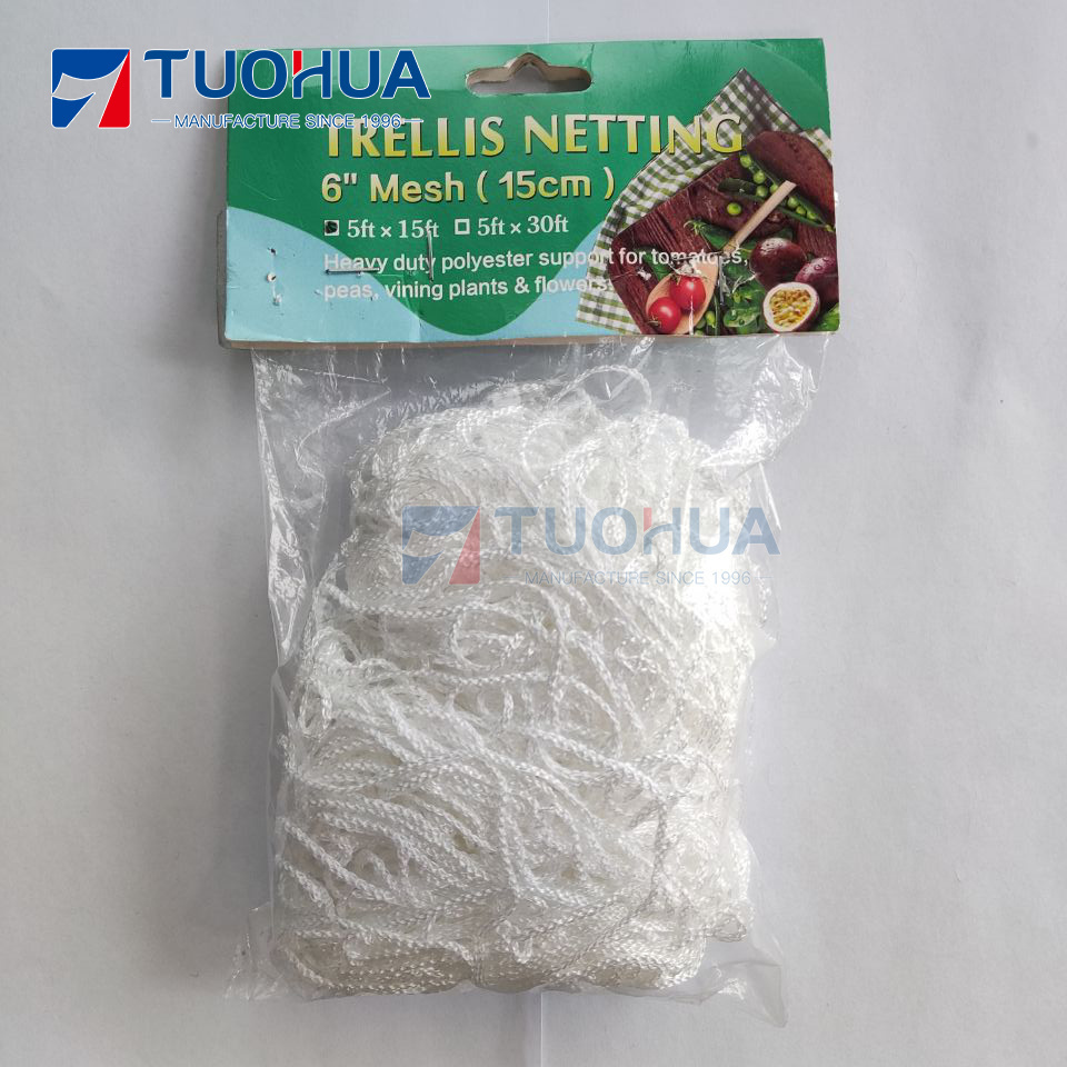 Heavy-Duty Polyester Plant Trellis Netting 3.5'' Mesh Plant Garden Vine Growing Flexible String Net