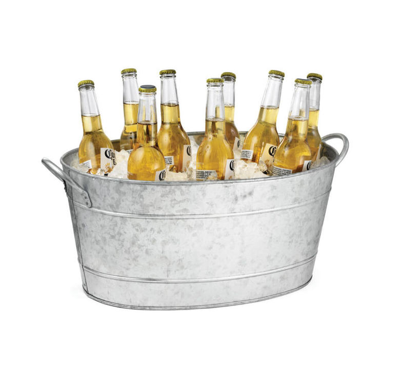 Best Selling Galvanized Ice Tub For Beer Bottle Wine Cooler For Party Decorated High Quality Metal Ice Bucket Tub