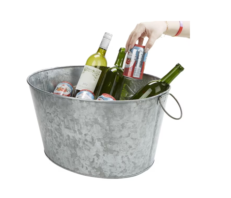 Best Selling Galvanized Ice Tub For Beer Bottle Wine Cooler For Party Decorated High Quality Metal Ice Bucket Tub