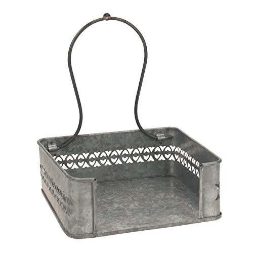 Eco-friendly Square Country Style Galvanized Metal Heavy-Duty Rustic Napkin Holder With New Design For Paper Napkins