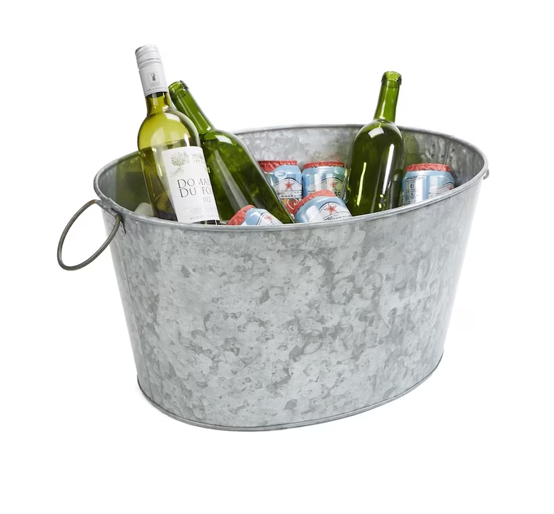 Best Selling Galvanized Ice Tub For Beer Bottle Wine Cooler For Party Decorated High Quality Metal Ice Bucket Tub