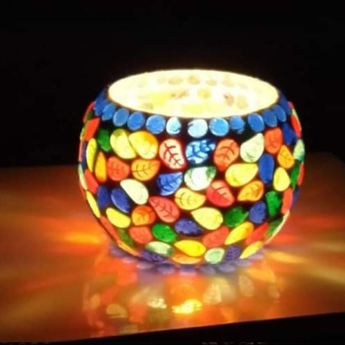 High Quality Glass Candle Jar Colourful Crack Transparent High-Grade Glass Candle votive jar