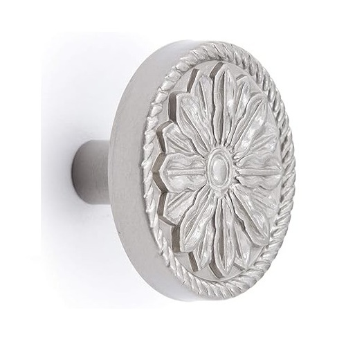 Floral Design Solid Brass knobs for furniture cabinet drawer kitchen cupboard wardrobe door Gold chrome silver pulls handles kno