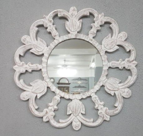 Wooden Carving Decorative wall Mirror MDF Wall Mirror Luxury wall mirror For Living Room Bedroom Guest room Home Decoration