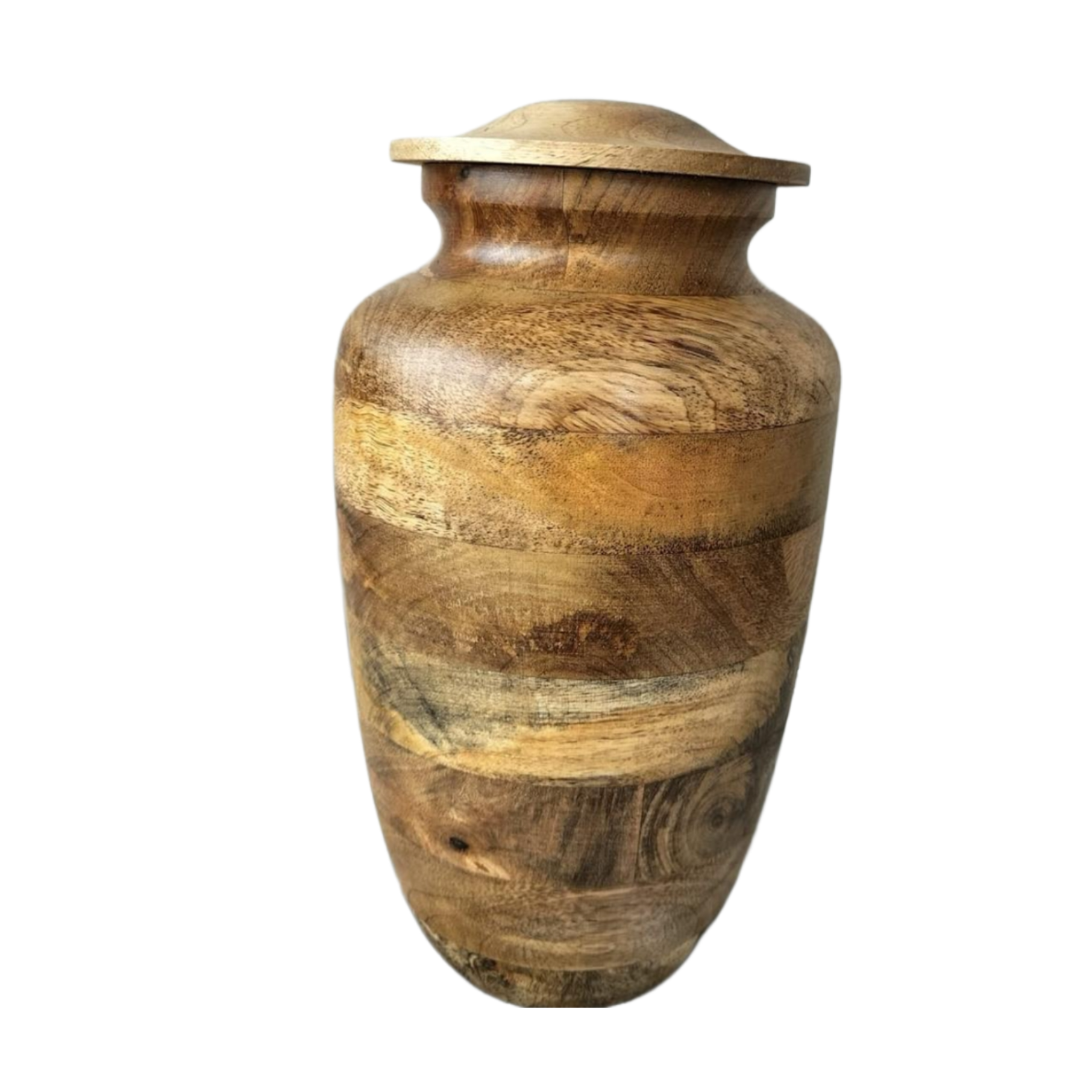 Round Wood Cremation Urn For Human Ashes Wooden Urn For Funeral Purpose best selling handcrafted