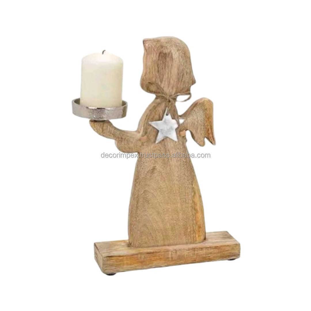 Hot Selling Carved Wooden Angel Figurine Christmas Tree Ornaments and Holiday Decoration Supplies Gift for the Festive Season