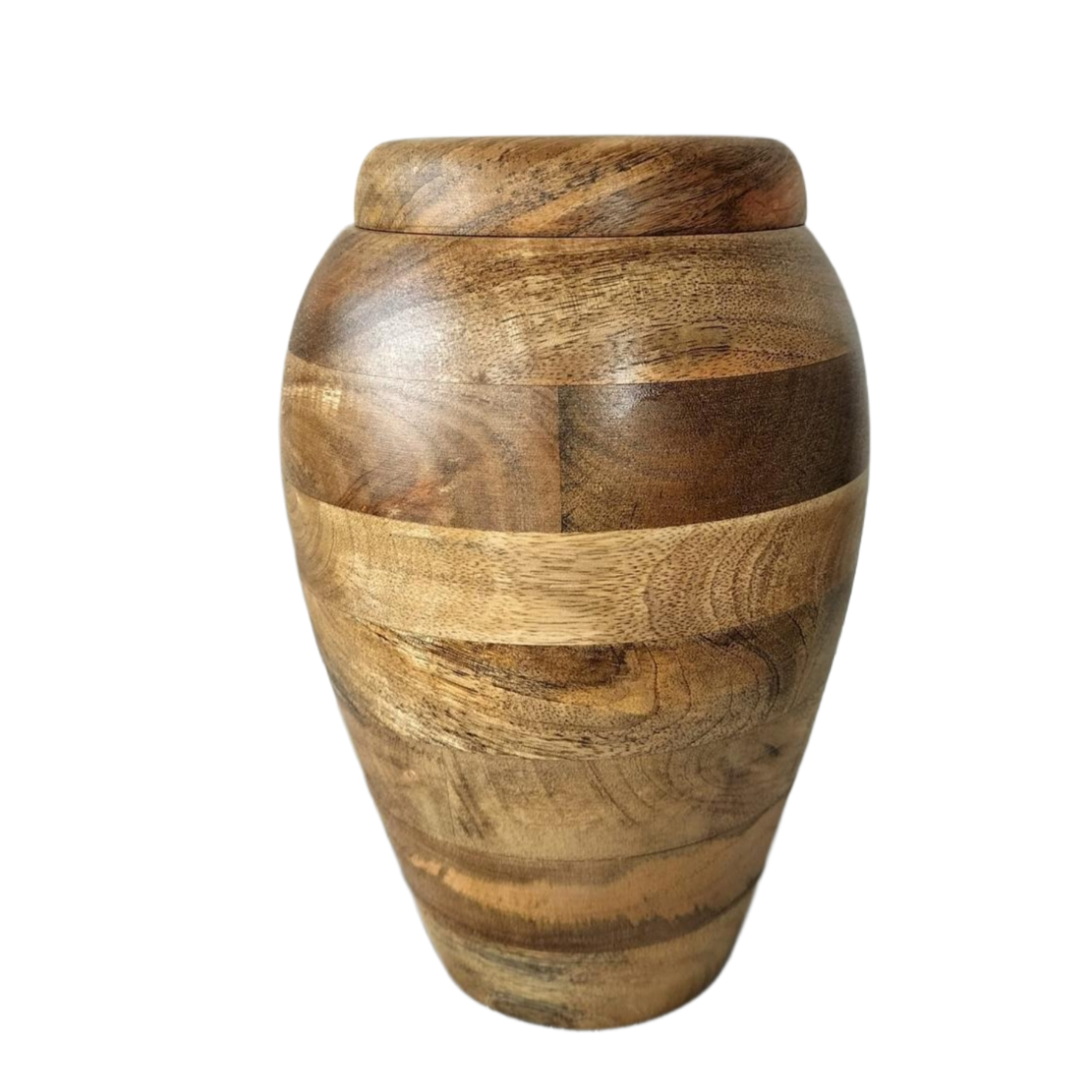 Round Wood Cremation Urn For Human Ashes Wooden Urn For Funeral Purpose best selling handcrafted