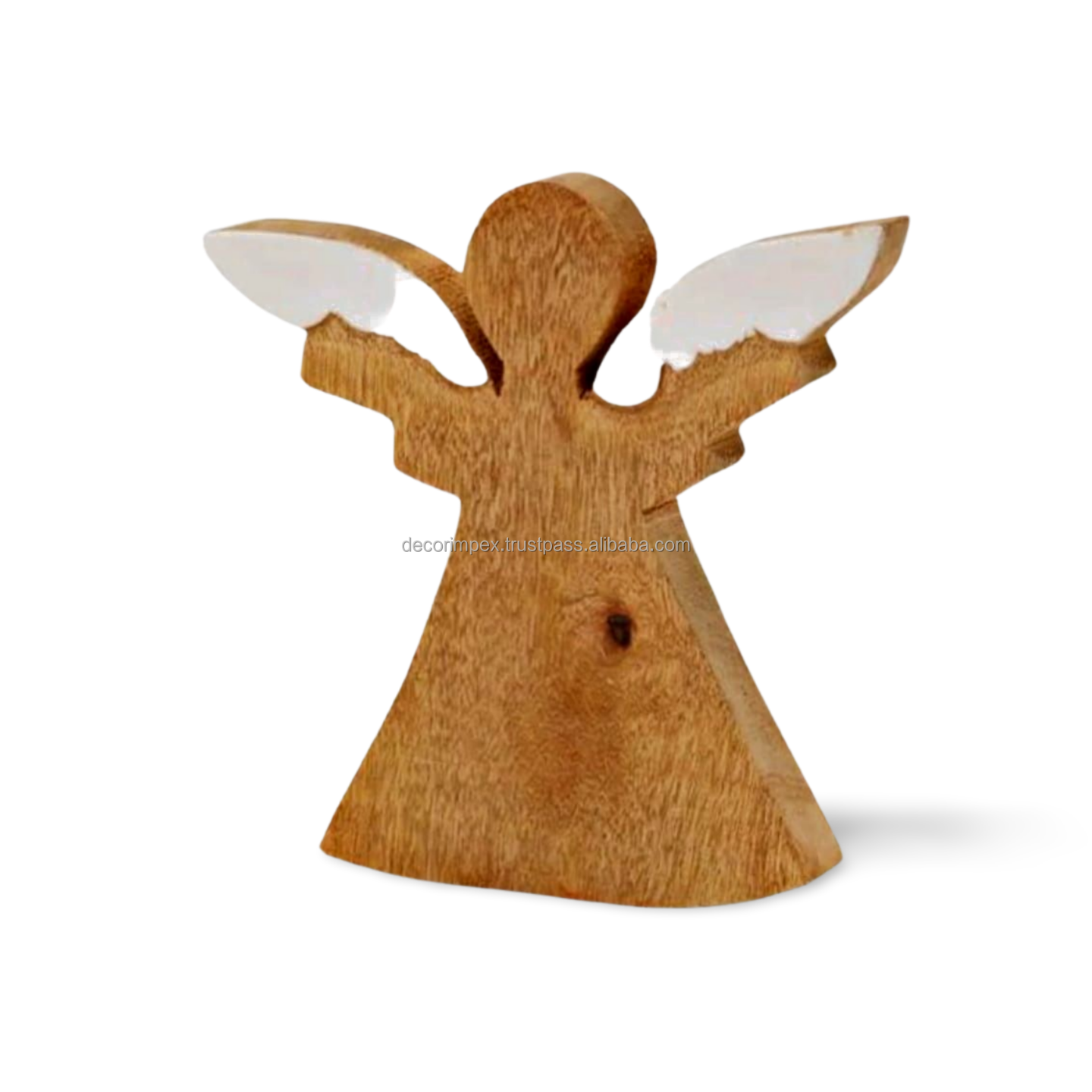 Hot Selling Carved Wooden Angel Figurine Christmas Tree Ornaments and Holiday Decoration Supplies Gift for the Festive Season