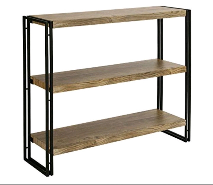 Luxury Quality Large 2 Tier Dual  Iron Decorative Wall Shelf with Wooden Top for Wall Shelving Customized modern racks