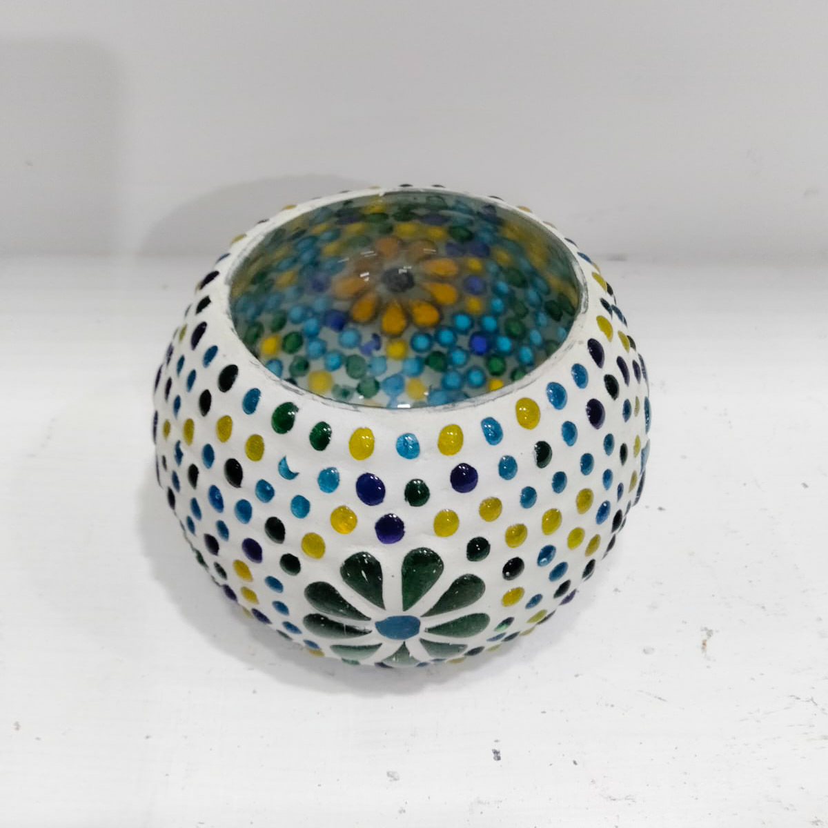 Custom made Mosaic Glass candle votive holders and votives suitable for home decoration stores