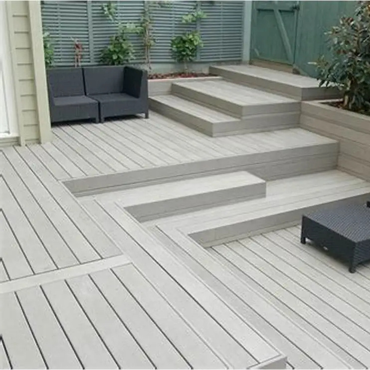 Best quality 3D embossing WPC decking flooring Outdoor Waterproof white WPC composite decking