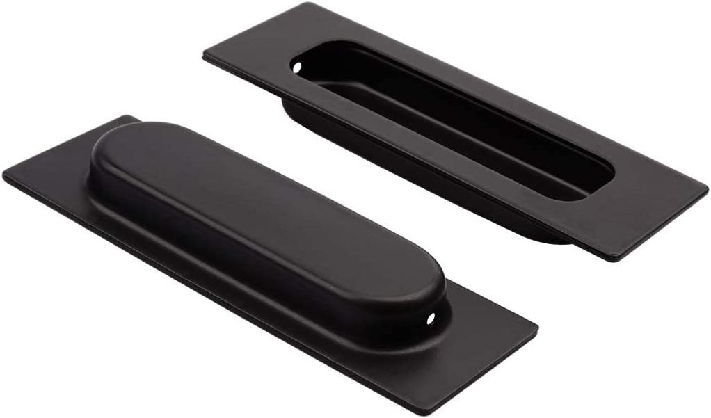 Flush Pull Rectangular Recessed Sliding Closet Door Handles Bypass Door Handles,Barn Door Finger Pull Set