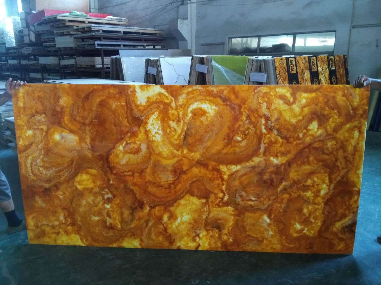 Translucent stone artificial onyx marble sheet flexible stone veneer