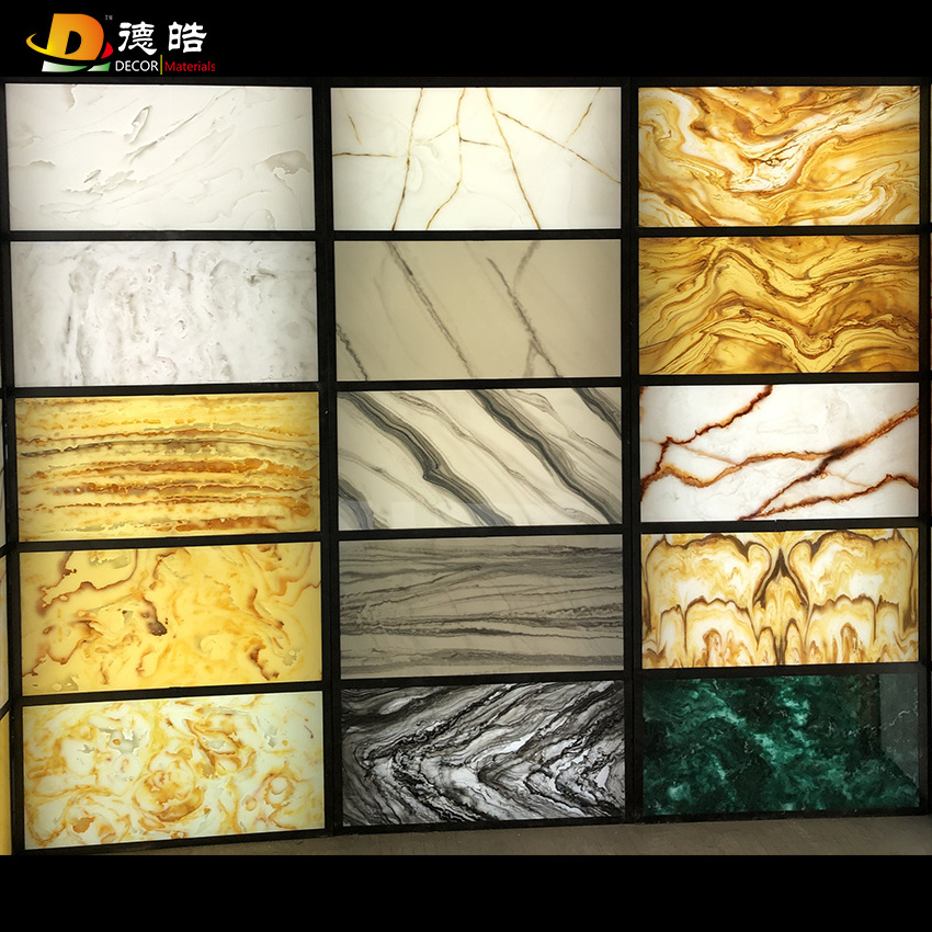 Translucent stone backlit onyx for  interior wall decoration faux alabaster sheets for wall and ceilling