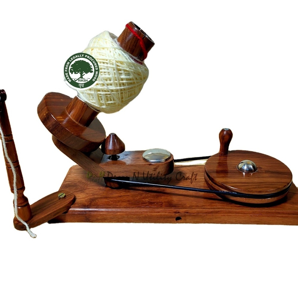 custom made rosewood wooden ball yarn winders with bowl suitable for yarn and fiber stores