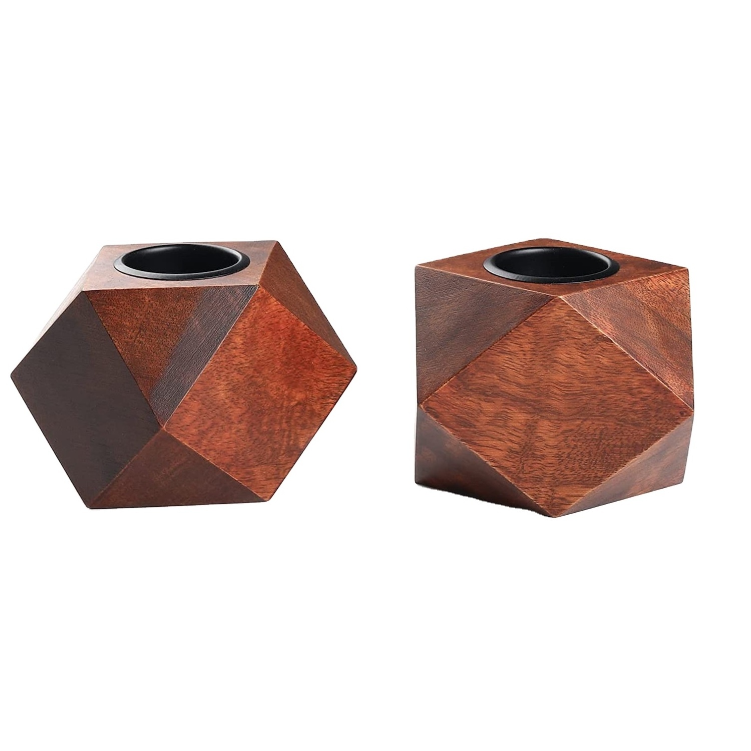 Premium Home Accessories Wooden Decorative Tealight Holder Handmade Best Wooden Candle Holder With Polished  Wooden Geometric