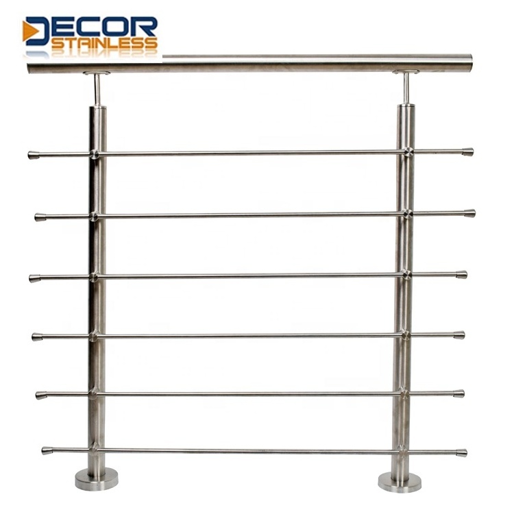 Custom Design Balcony Balustrade  stainless steel Baluster Posts stair railings indoor removable wall mounted