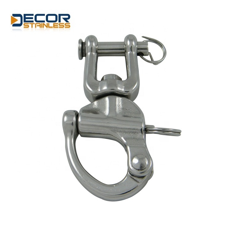 Marine Grade Stainless steel quick release bail rigging swivel eye snap shackle