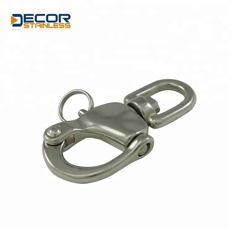 Marine Grade Stainless steel quick release bail rigging swivel eye snap shackle