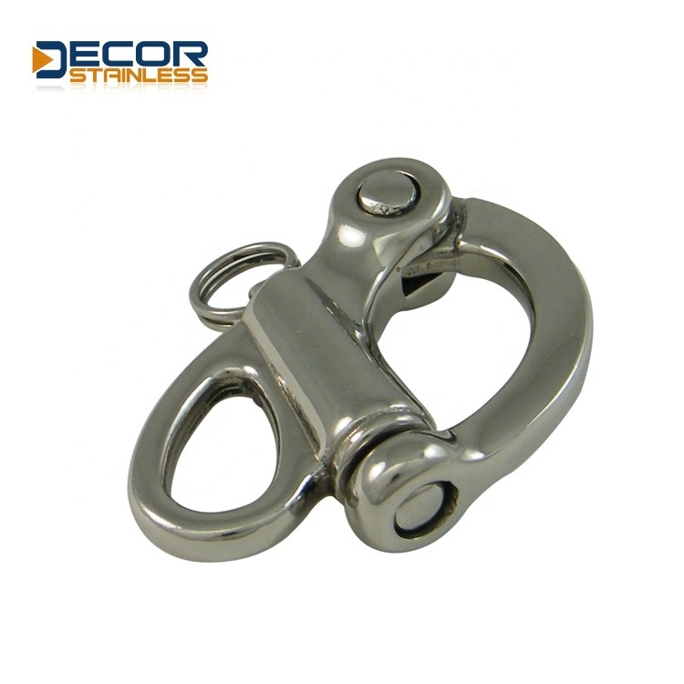 Marine Grade Stainless steel quick release bail rigging swivel eye snap shackle