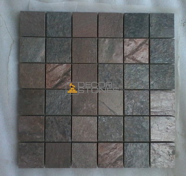 Hot Selling Natural Copper Slate Mosaic Tiles for Kitchen Bathroom Swimming Pool Decorative Home Decor Wall Cladding Flooring