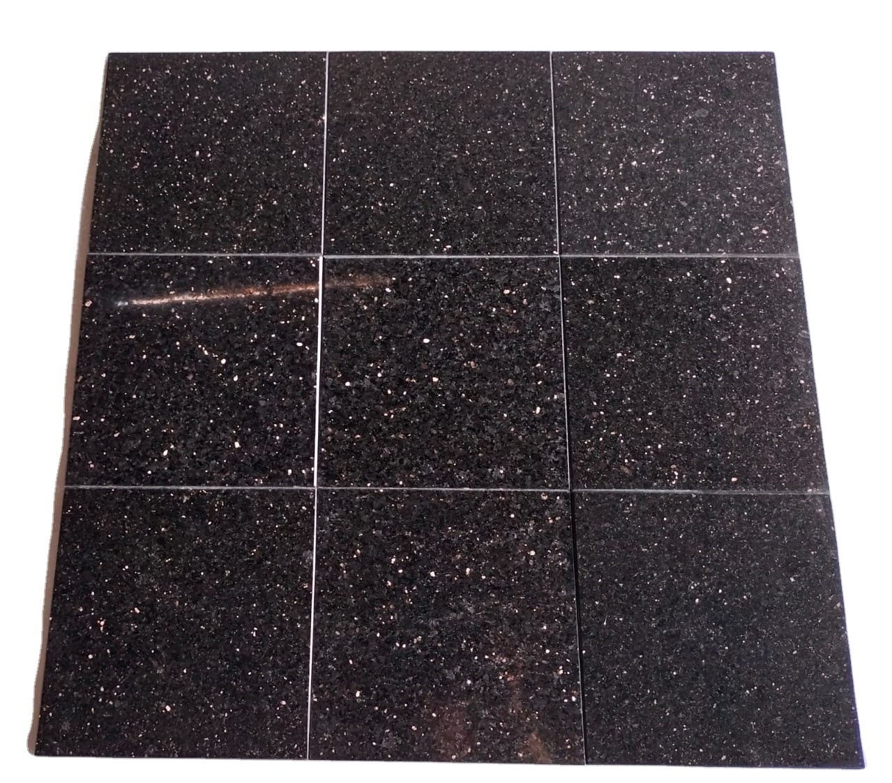 Premium Quality Indian Black Galaxy Granite Polished Tiles 10 mm Thick size 305x305 mm Interior Flooring Wall Cladding Durable