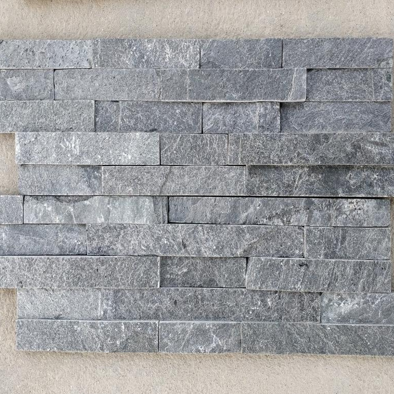 Silver Grey Quartzite Ledger Panels Slate Culture Stone Wall Cladding Natural Surface Decorative for Interior Exterior Cladding