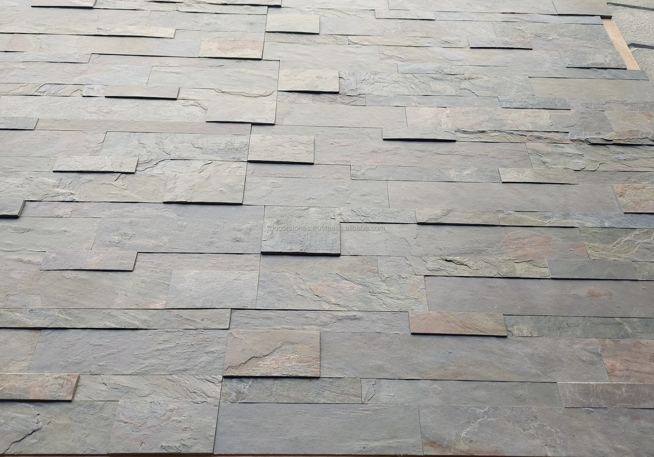 Kund Multicolor Flexible Slate Veneer Sheet Peel and Stick Self Adhesive 3D Ledger Stone Panel Wall Cladding Decorative Interior