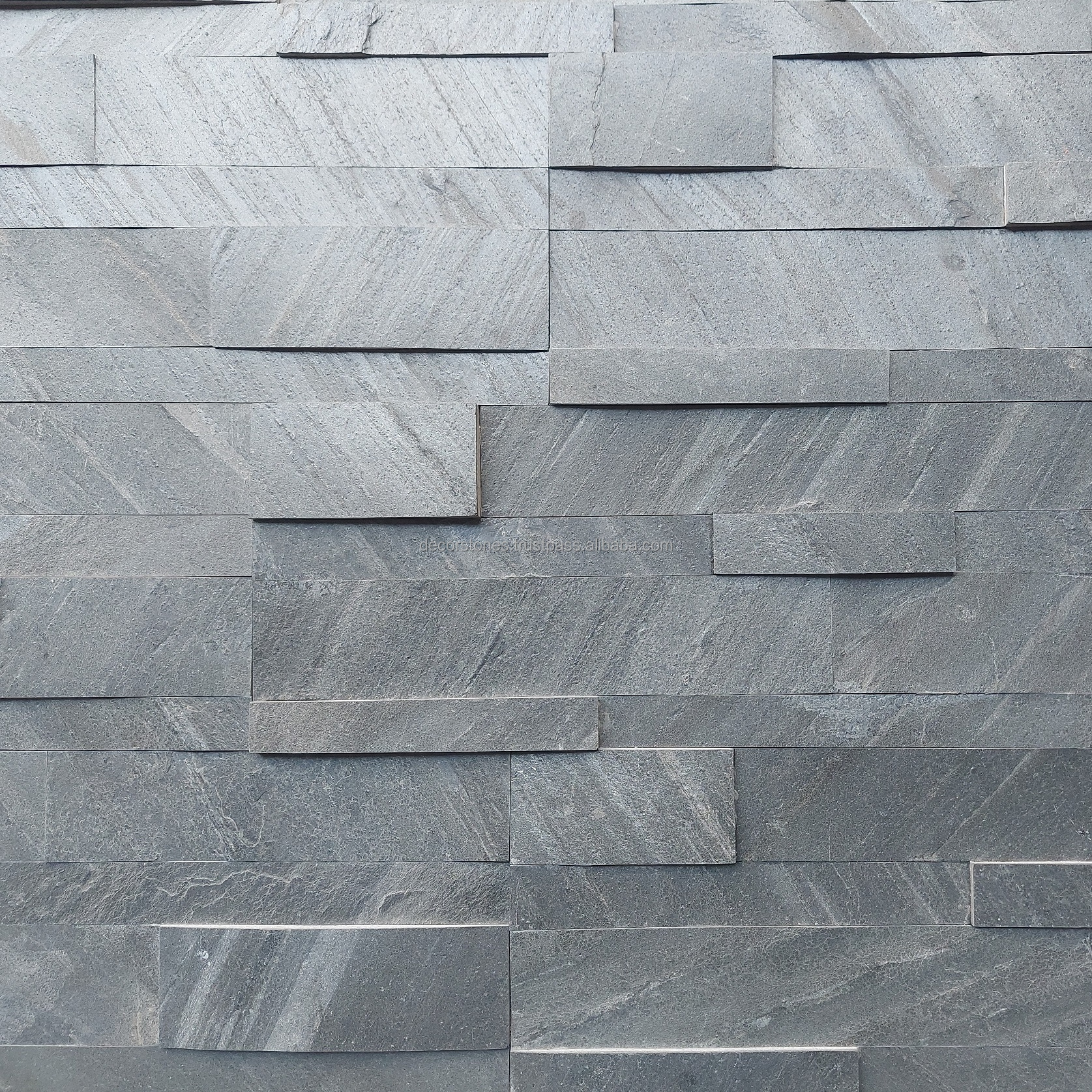 Good Quality Ocean Black Flexible Slate Veneer Sheet Peel and Stick 3D Ledger Stone Panels Wall Cladding Culture Stacked Slate