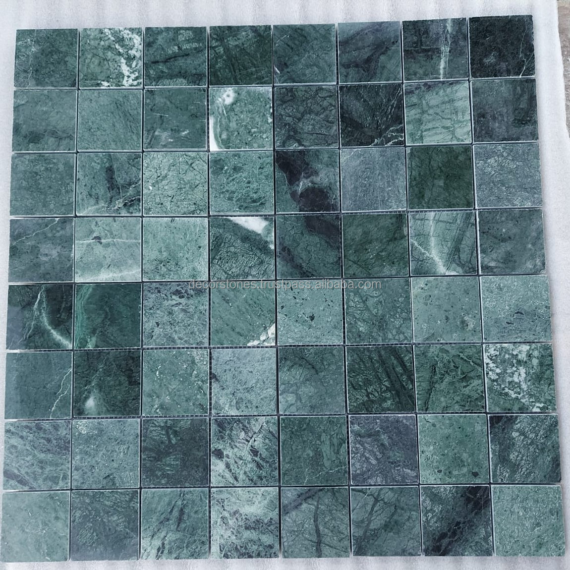 Attractive Indian Green Marble Stone Mosaic Kitchen Backsplash Bathroom Wall Cladding Flooring Swimming Pool Mozaic Tiles