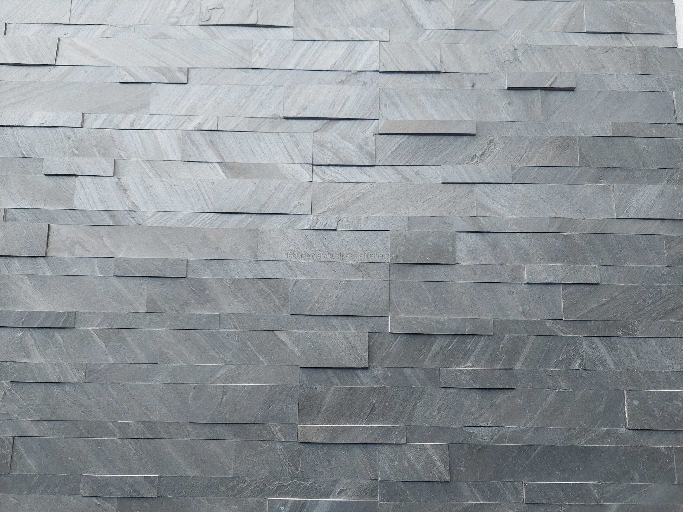 Good Quality Ocean Black Flexible Slate Veneer Sheet Peel and Stick 3D Ledger Stone Panels Wall Cladding Culture Stacked Slate