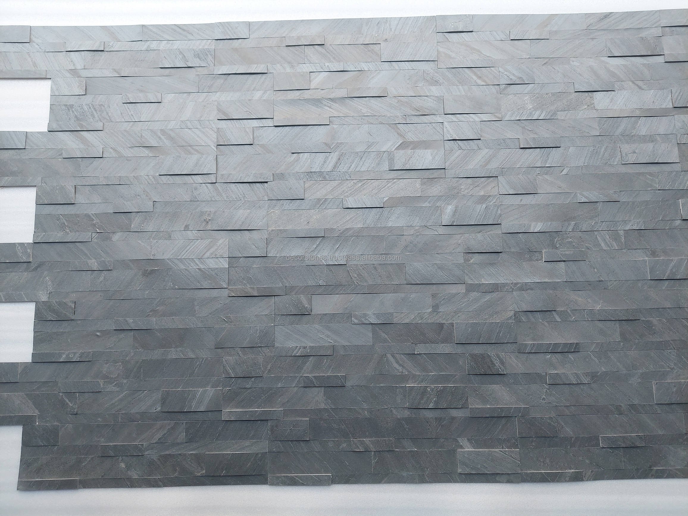 Good Quality Ocean Black Flexible Slate Veneer Sheet Peel and Stick 3D Ledger Stone Panels Wall Cladding Culture Stacked Slate