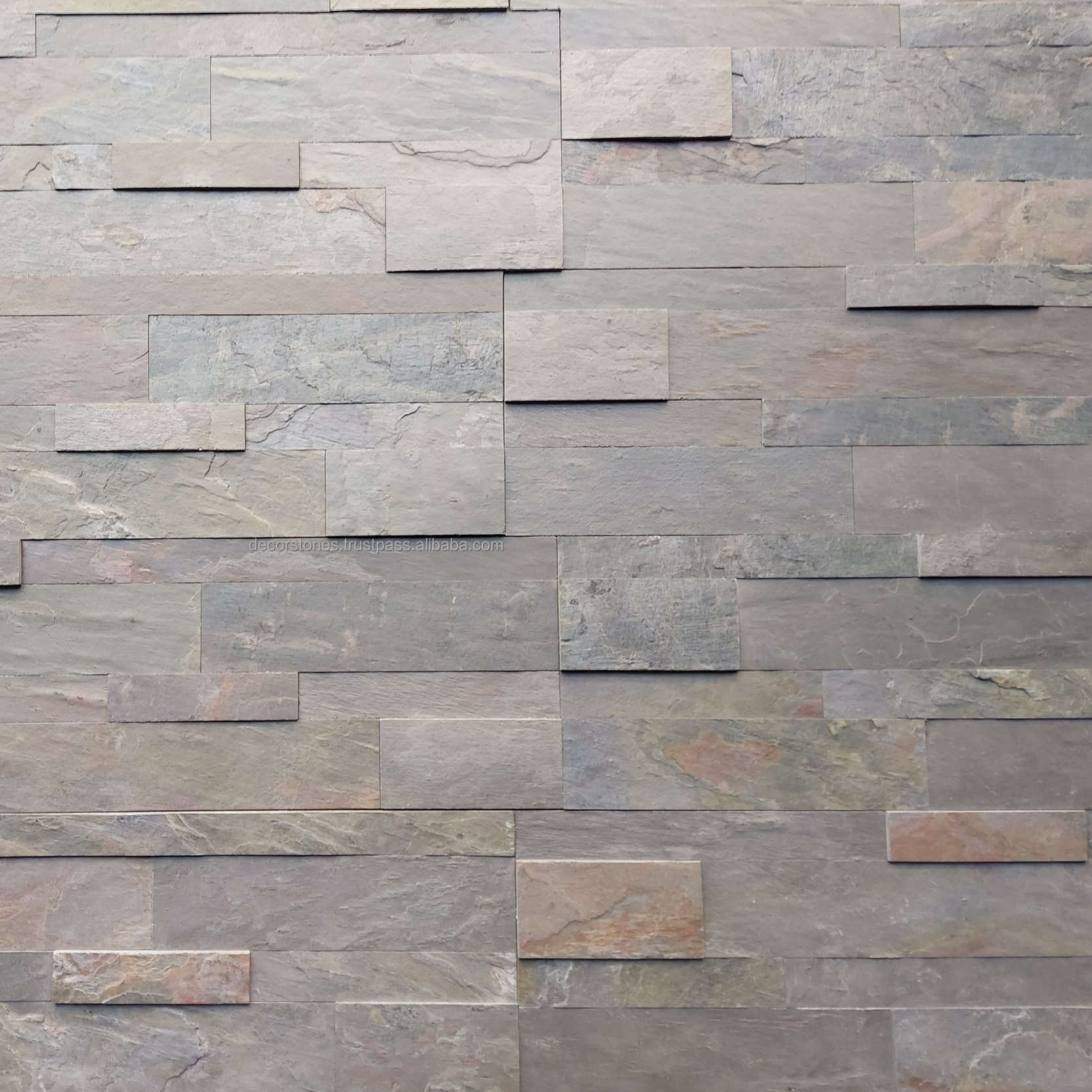 Kund Multicolor Flexible Slate Veneer Sheet Peel and Stick Self Adhesive 3D Ledger Stone Panel Wall Cladding Decorative Interior