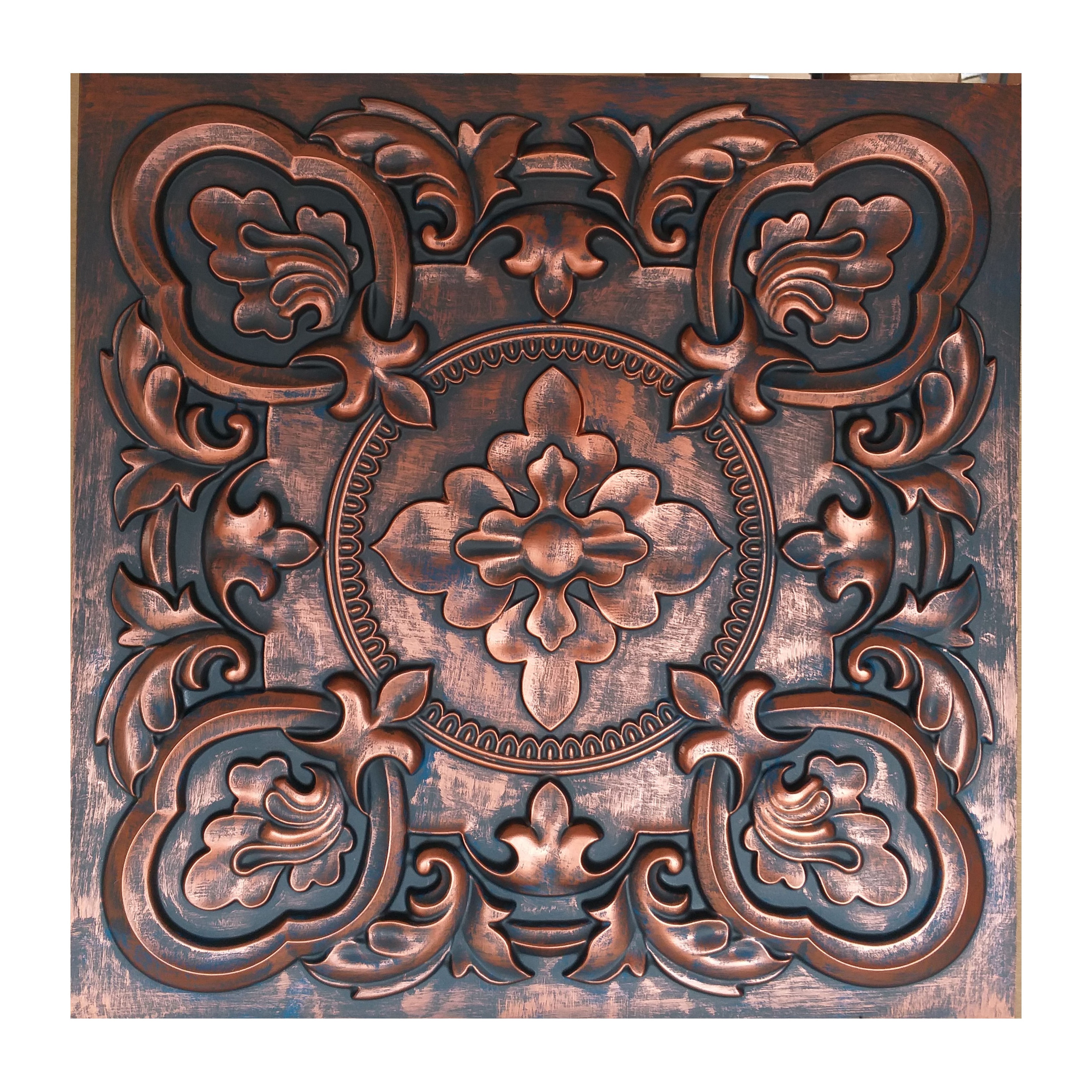 Tin ceiling tile Rust copper color PL30 pvc gypsum ceiling tiles polystyrene ceiling tiles