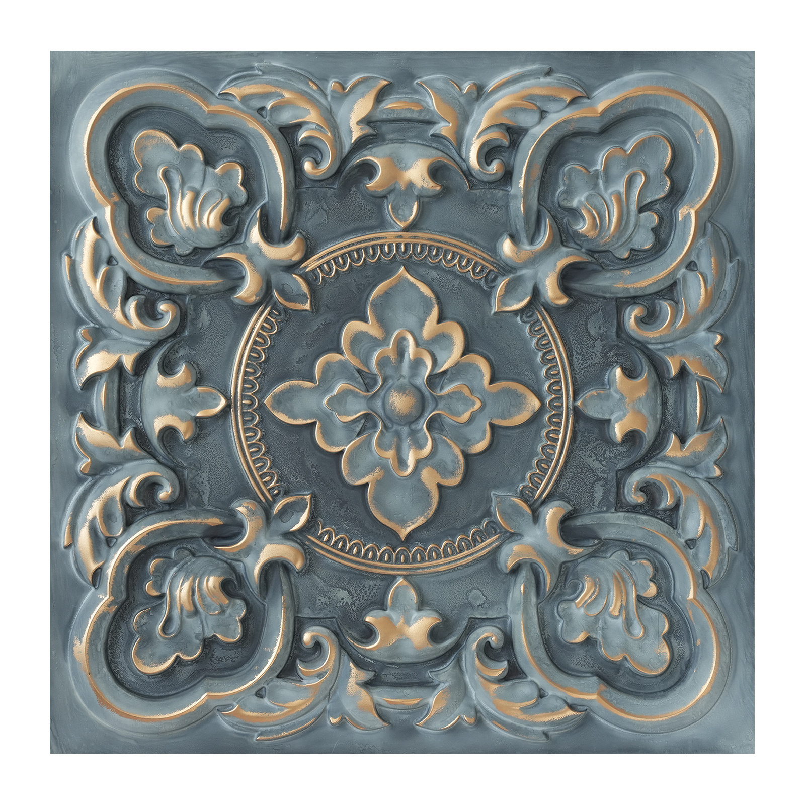 Faux Tin Glue up/Drop in Decorative Ceiling Panels Embossed Interior Wall Panel PL30 Smoked gold