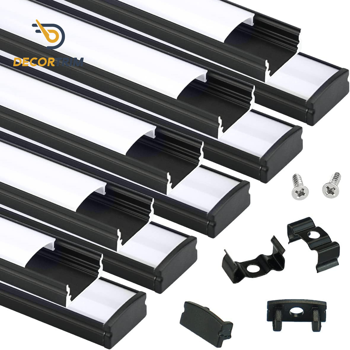 Prolink Metal Black LED Channel System Aluminum Extrusion Profile for Strip Tape Light Track Segments