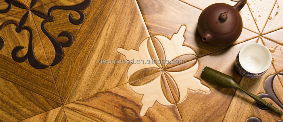 art parquet wood flooring Brazilian cherry hardwood flooring medallion and borders