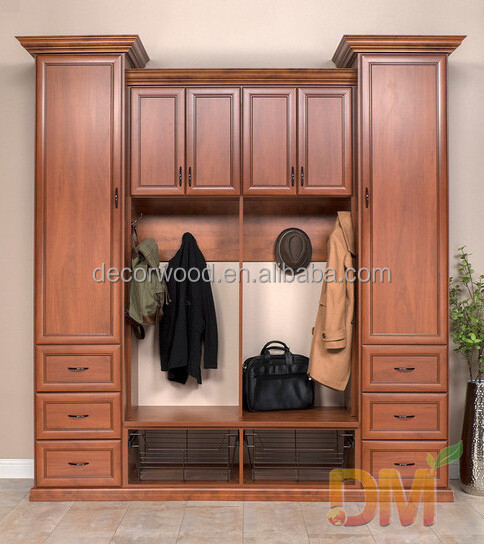 dark brown antique high quality designer solid wooden cabinet wardrobe