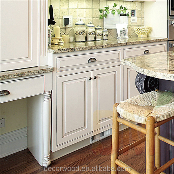 cream white handmade high end kitchen cupboard and  kitchen cabinets pantry with solid wood brown shaker door