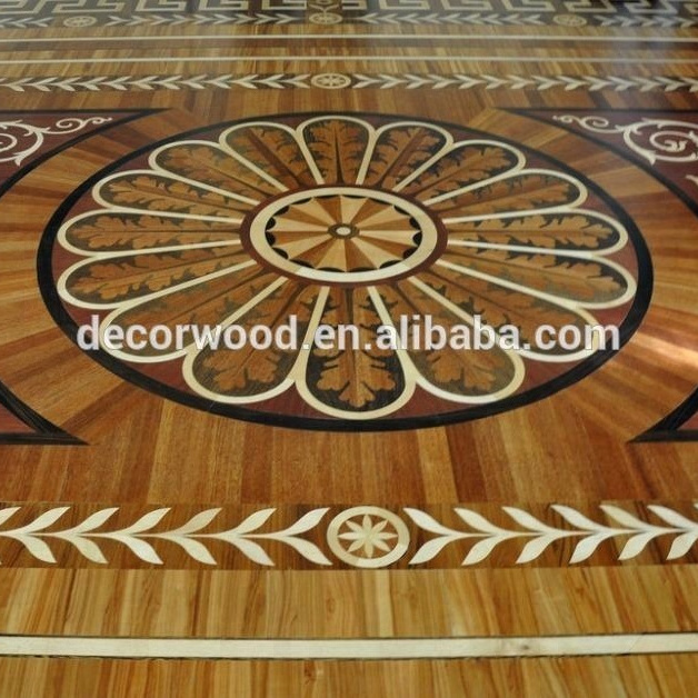 art parquet wood flooring Brazilian cherry hardwood flooring medallion and borders