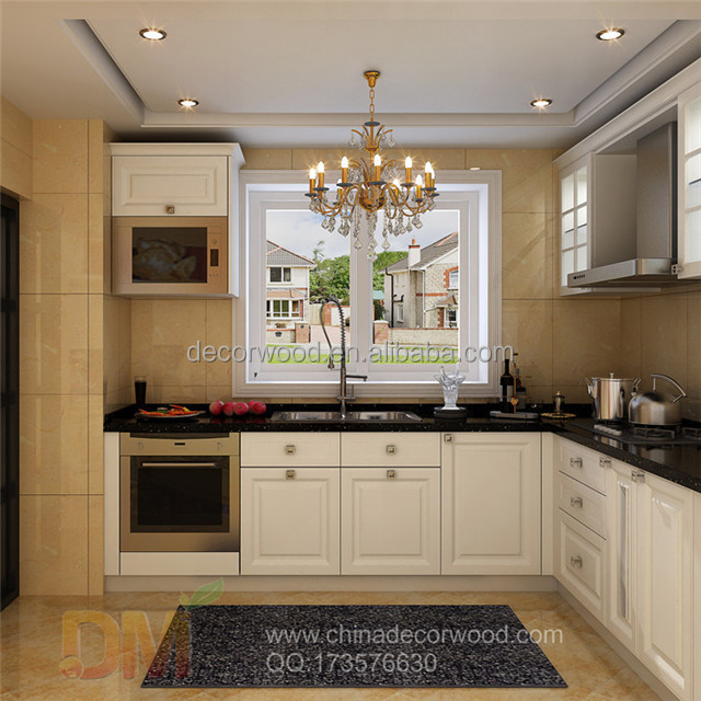 Luxury white contemporary kitchen cabinet with led light