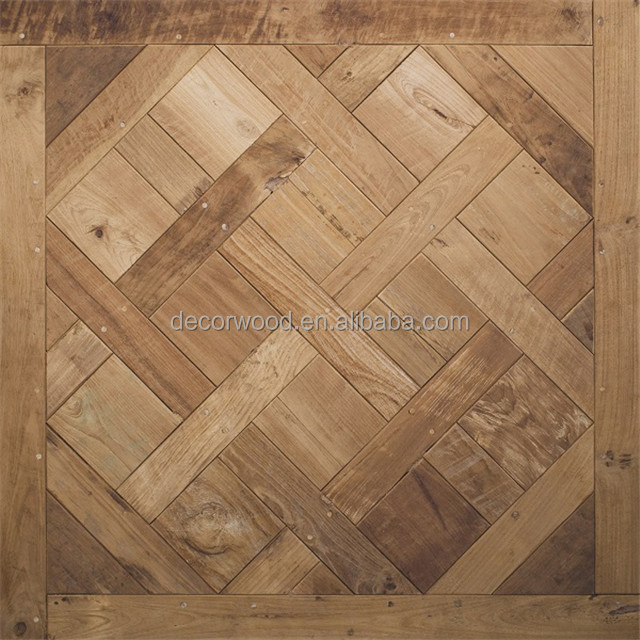 custom made rustic oak wood versailles parquet wood flooring