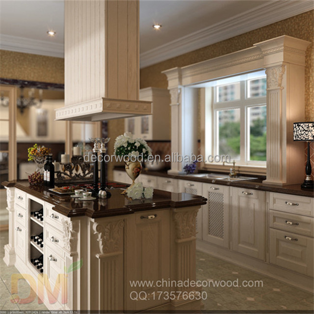 Luxury white contemporary kitchen cabinet with led light