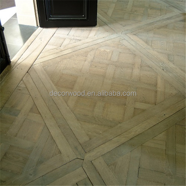 custom made rustic oak wood versailles parquet wood flooring