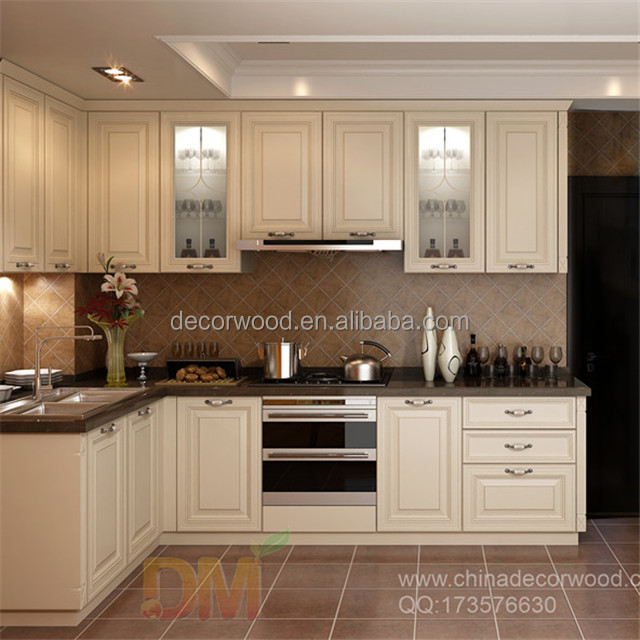 Luxury white contemporary kitchen cabinet with led light