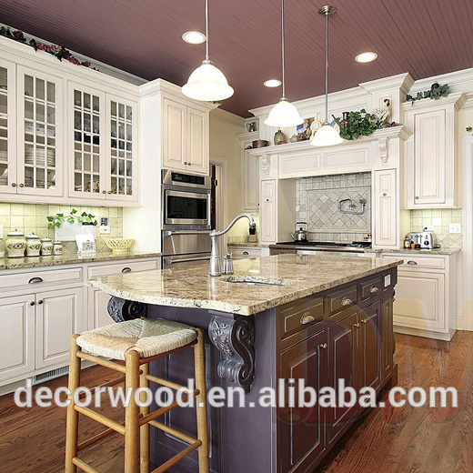 cream white handmade high end kitchen cupboard and  kitchen cabinets pantry with solid wood brown shaker door