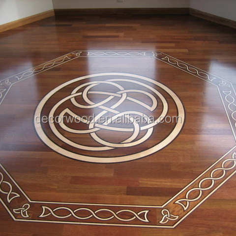 art parquet wood flooring Brazilian cherry hardwood flooring medallion and borders