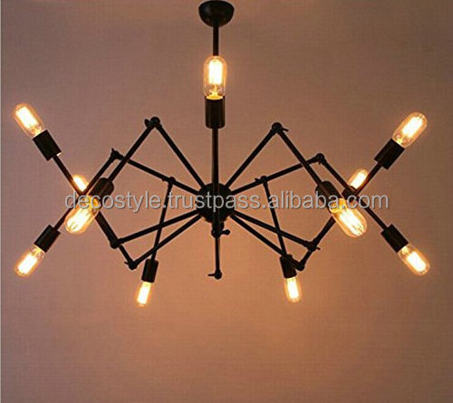 Wrought iron black chandelier